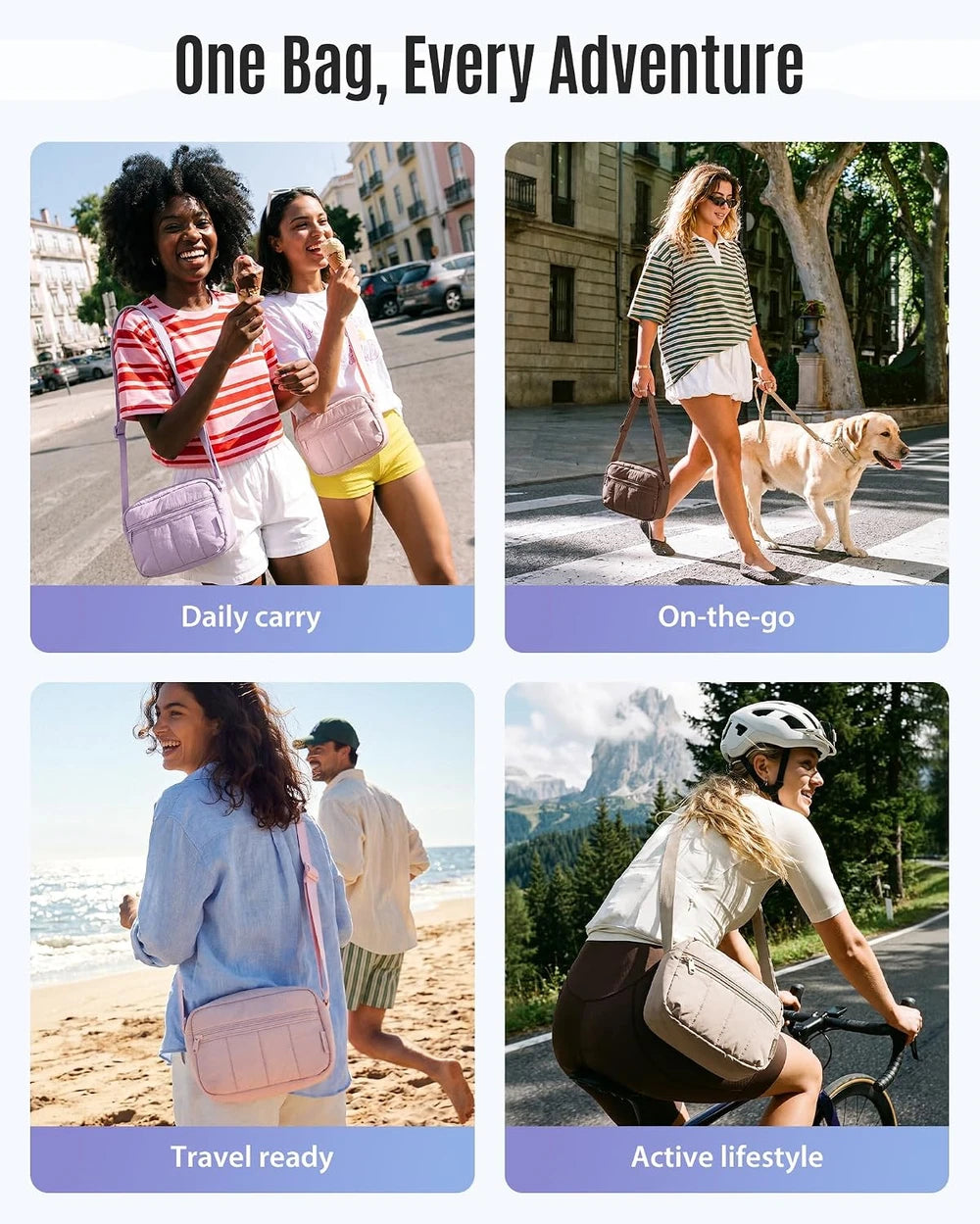 Water-Resistant Puffy Crossbody Bag