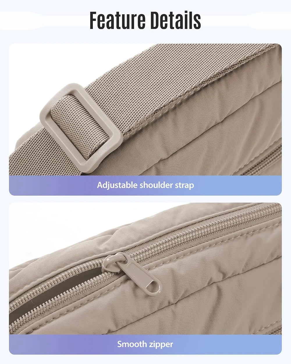 Water-Resistant Puffy Crossbody Bag