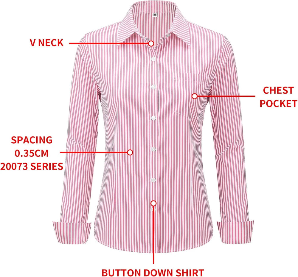 CUNLIN Wrinkle-Resistant Striped Button Down Shirt