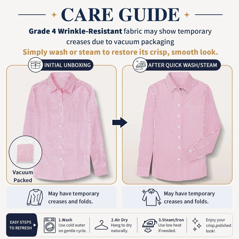 CUNLIN Wrinkle-Resistant Striped Button Down Shirt