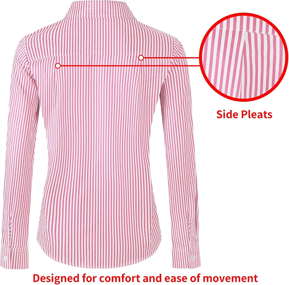 CUNLIN Wrinkle-Resistant Striped Button Down Shirt