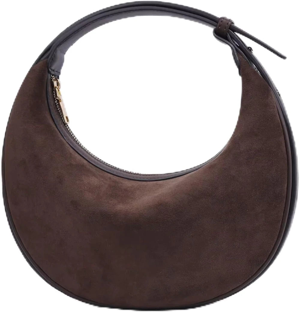 Moon Bay Brown Suede Hobo Handbag