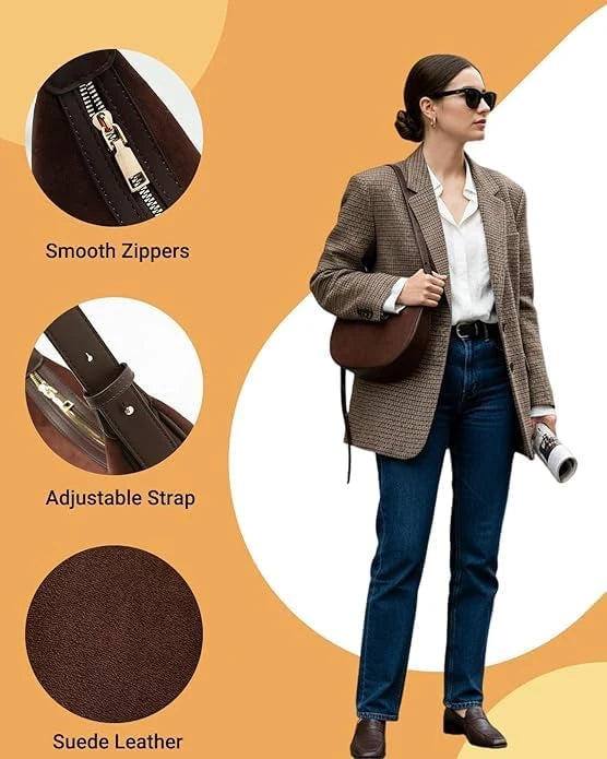 Moon Bay Brown Suede Hobo Handbag