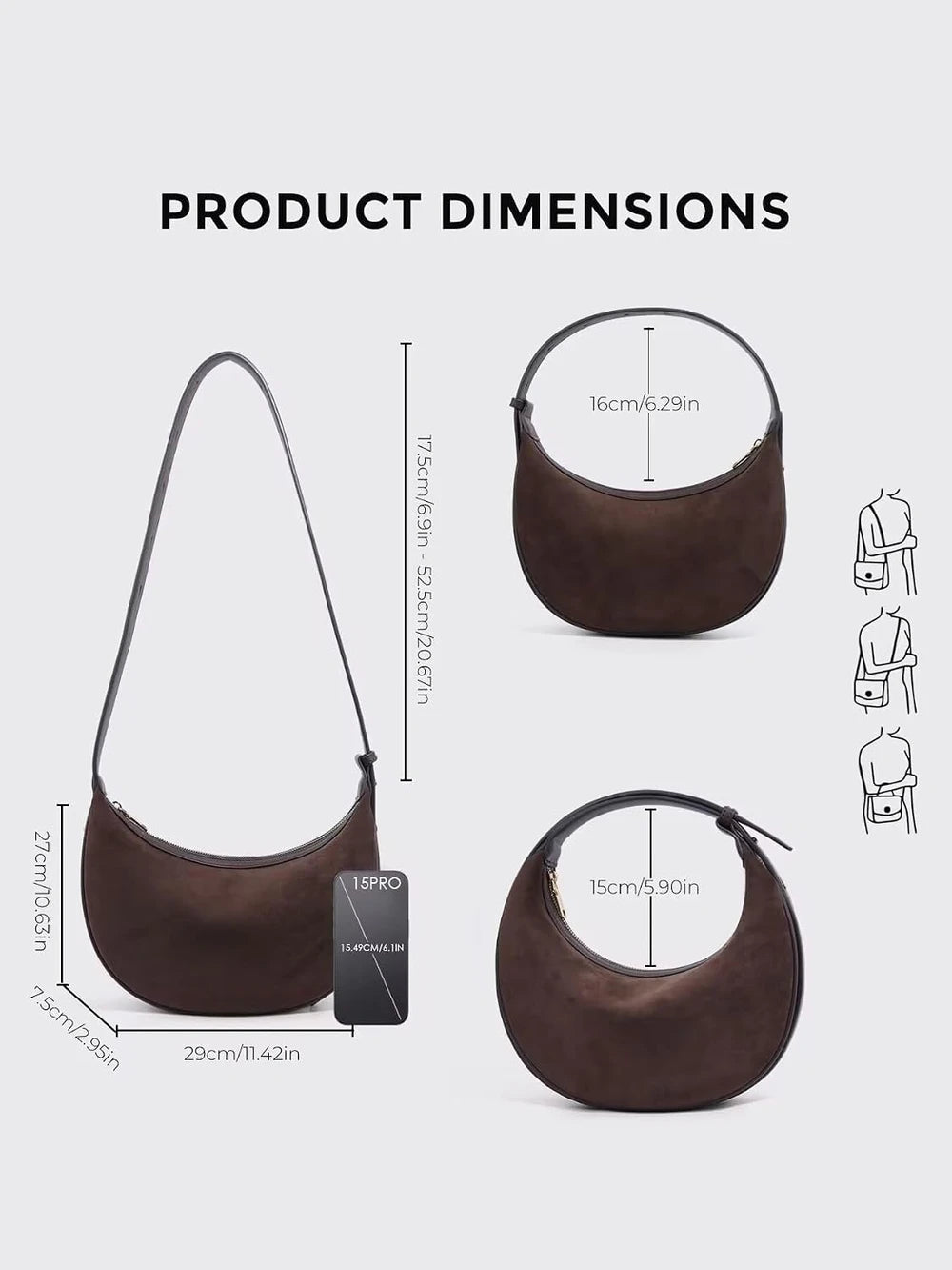 Moon Bay Brown Suede Hobo Handbag