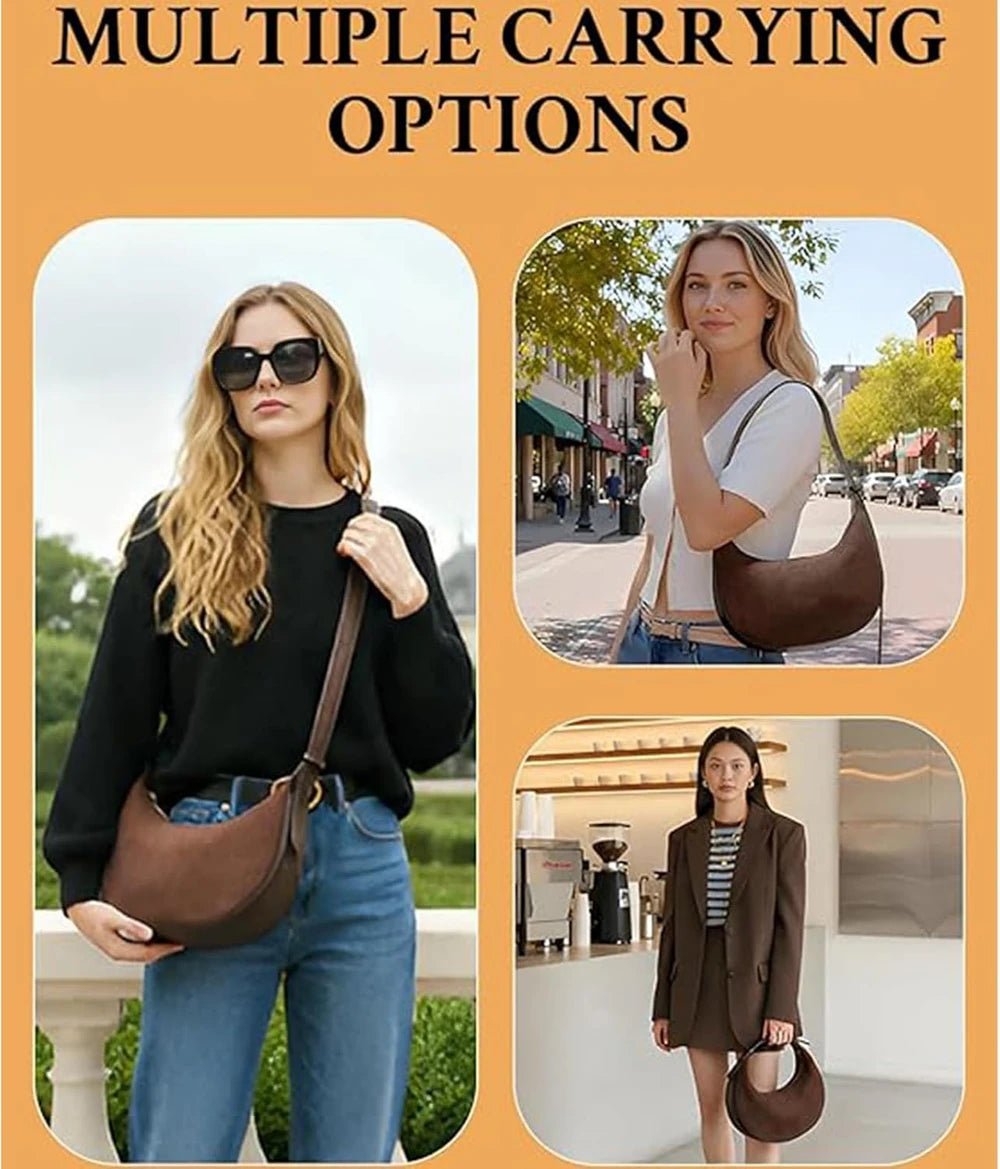 Moon Bay Brown Suede Hobo Handbag