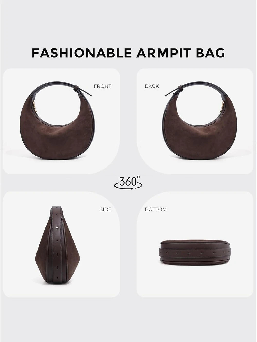Moon Bay Brown Suede Hobo Handbag