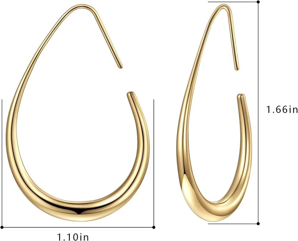 Lightweight Teardrop Hoop Earrings