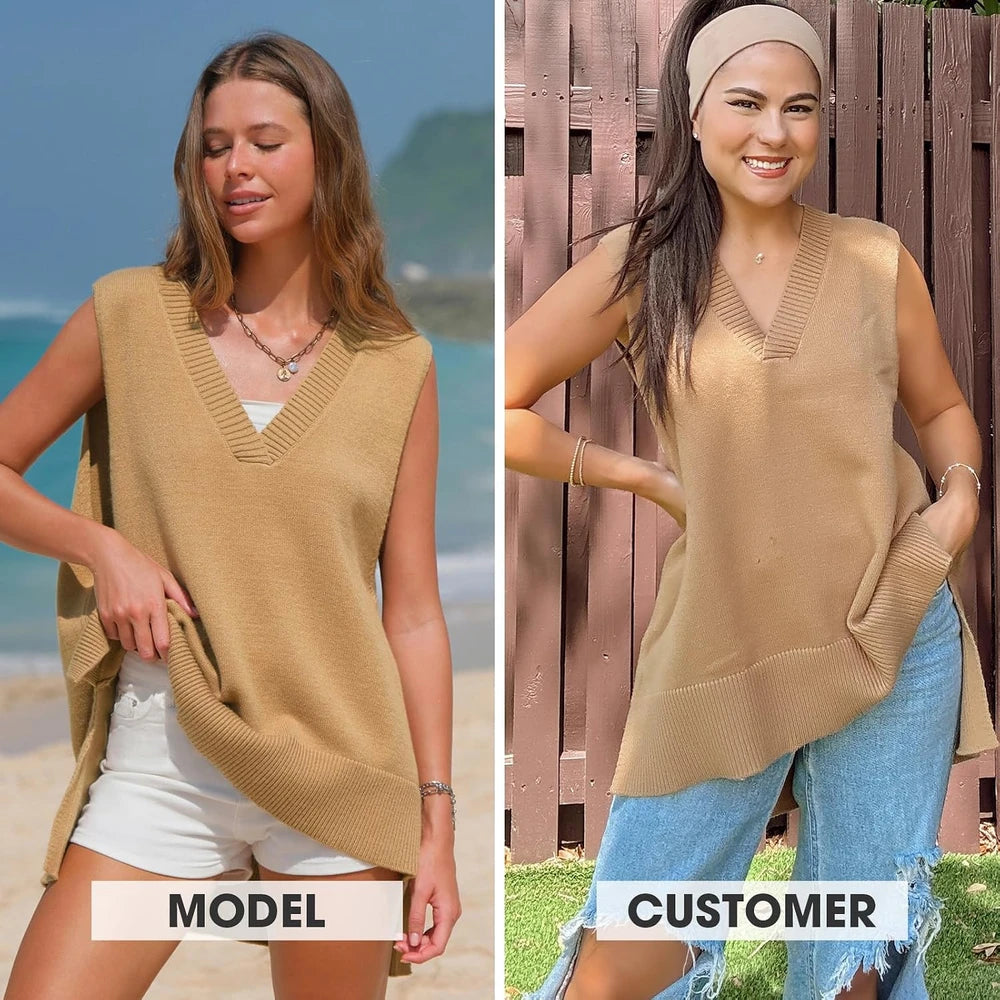 Oversized Knit Sweater Vest