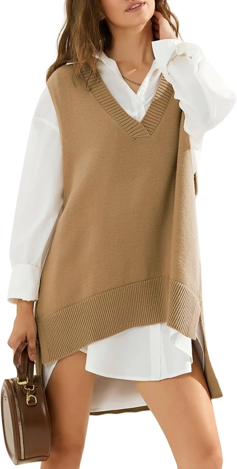 Oversized Knit Sweater Vest