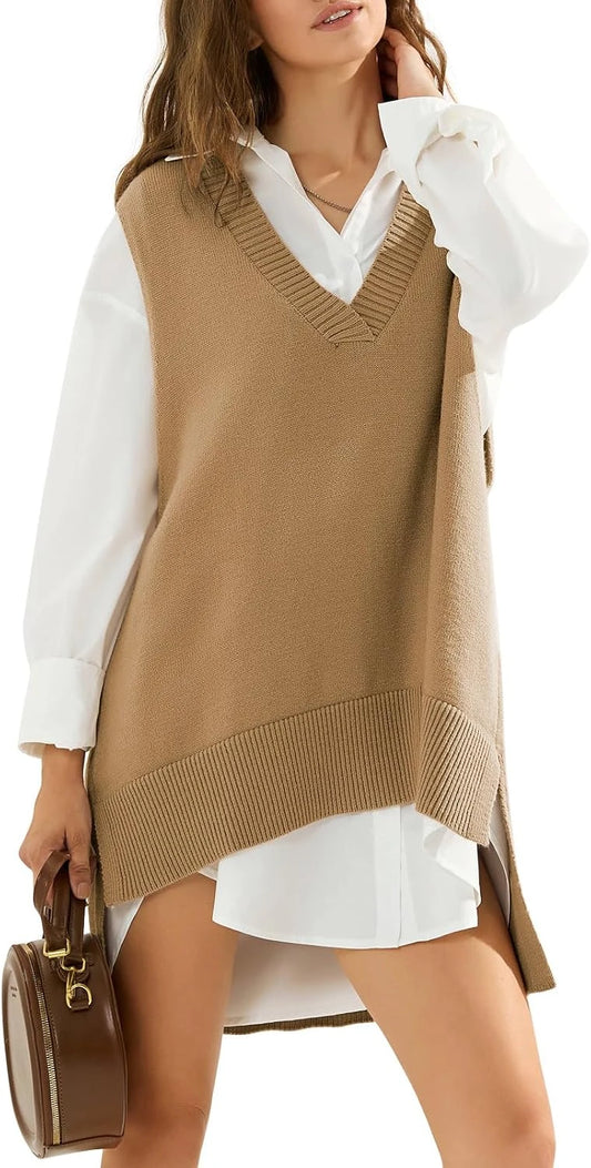 Oversized Knit Sweater Vest