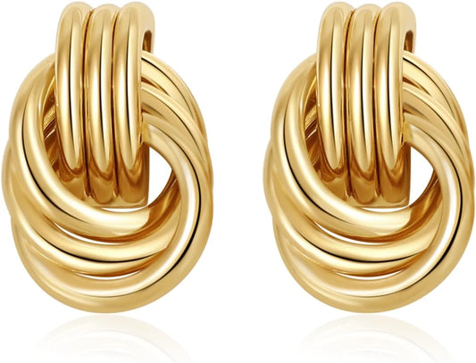 Chunky Gold Knot Earrings