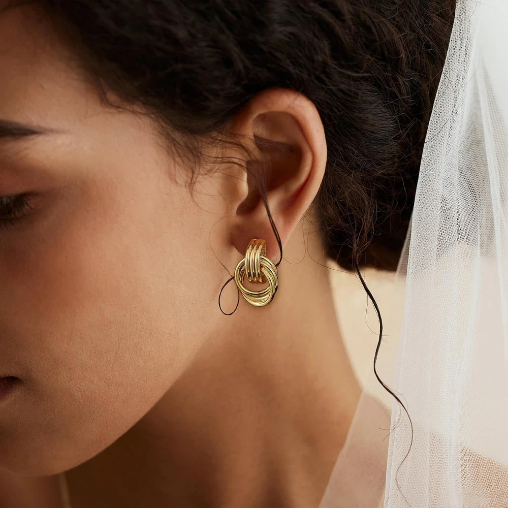Chunky Gold Knot Earrings