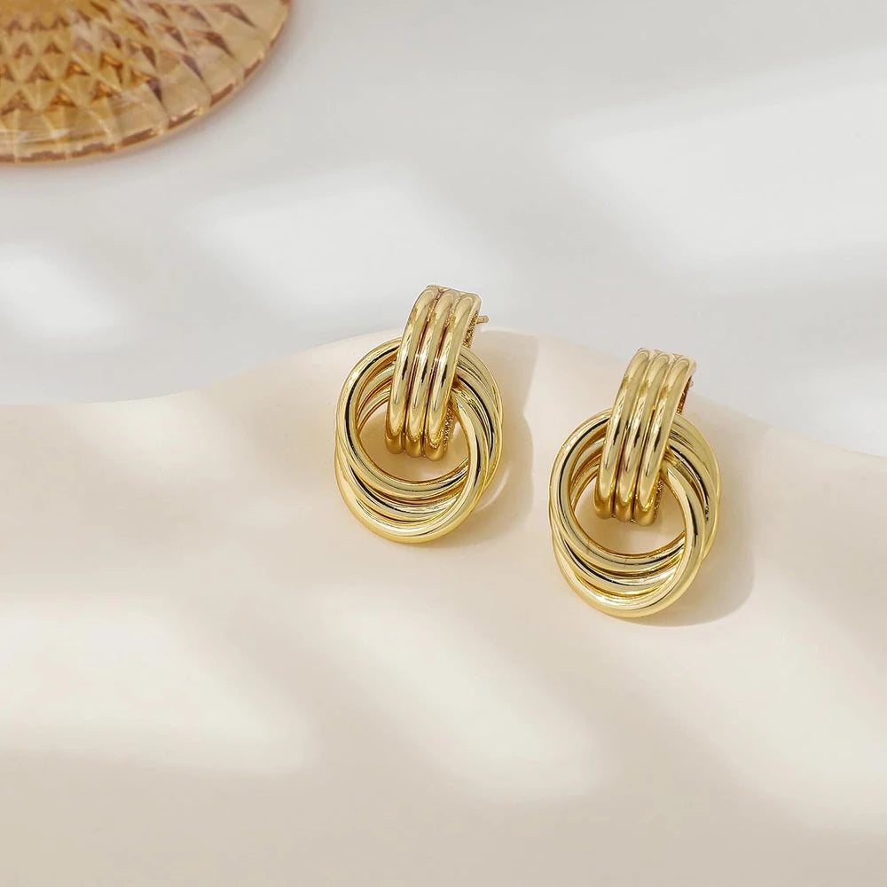 Chunky Gold Knot Earrings