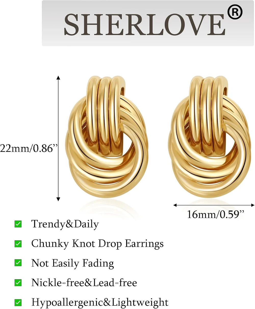 Chunky Gold Knot Earrings