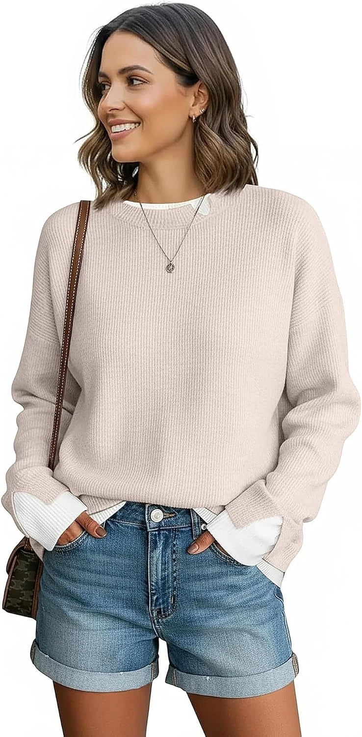 ETCYY Oversized Patchwork Teacher Sweater