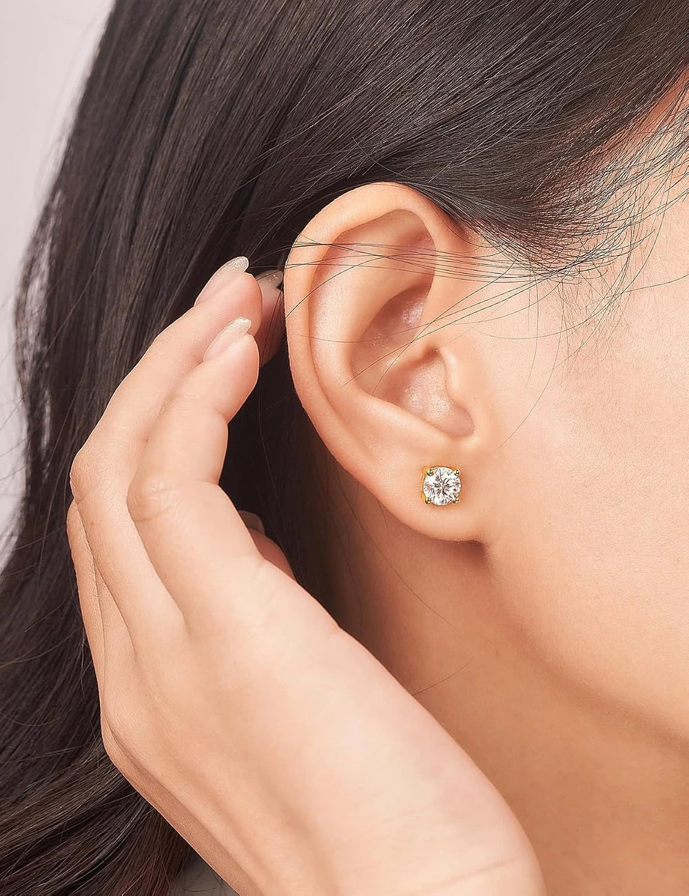 Moissanite Sterling Silver Stud Earrings