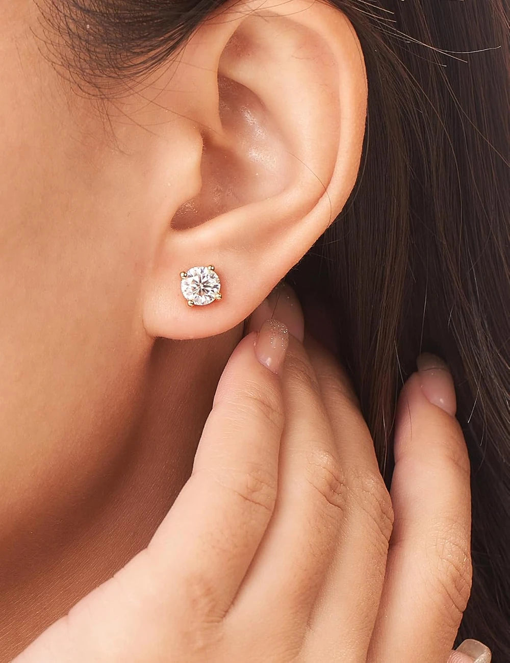 Moissanite Sterling Silver Stud Earrings