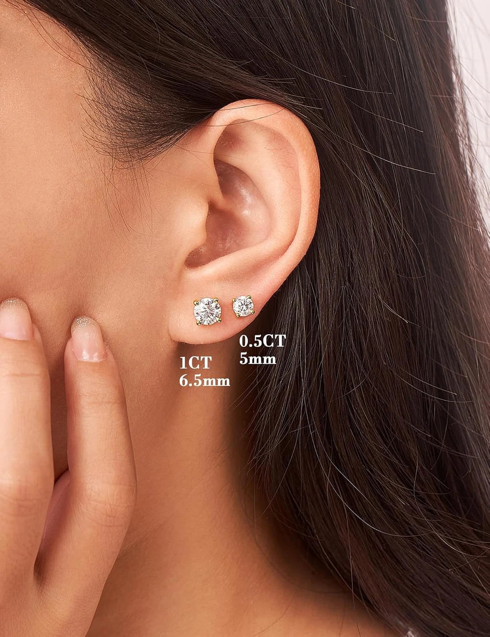 Moissanite Sterling Silver Stud Earrings