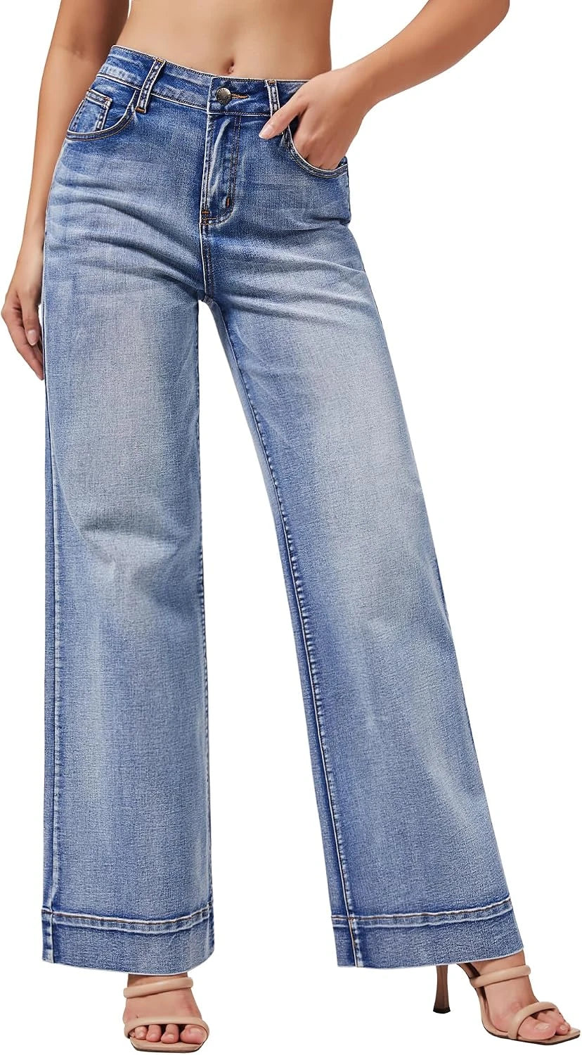 Roswear Stretchy Wide Leg Jeans