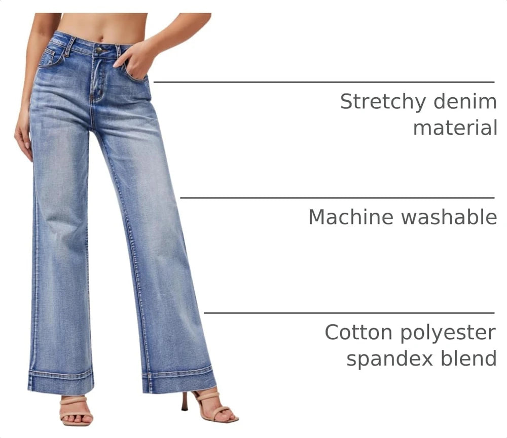 Roswear Stretchy Wide Leg Jeans