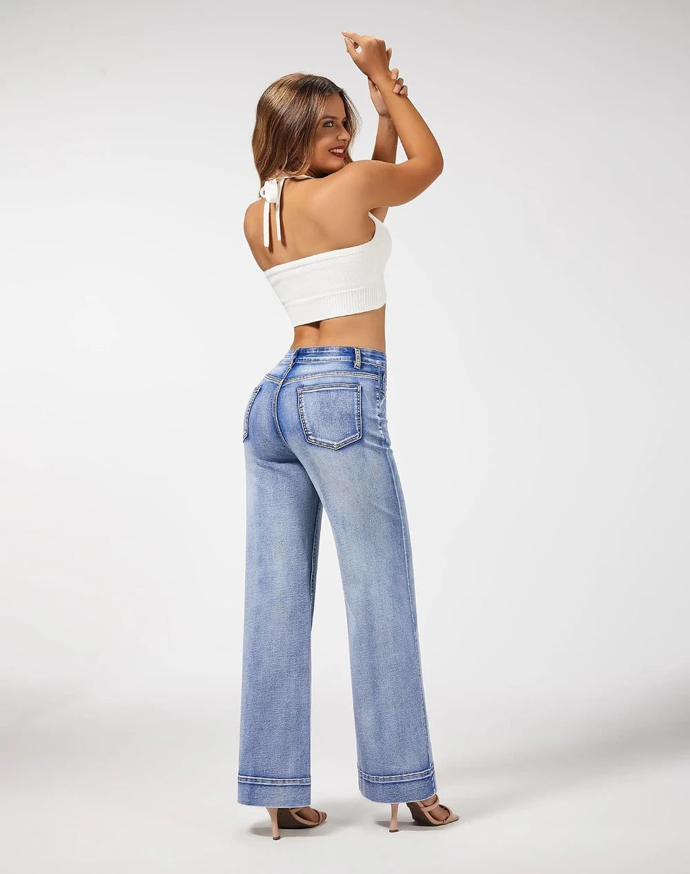 Roswear Stretchy Wide Leg Jeans