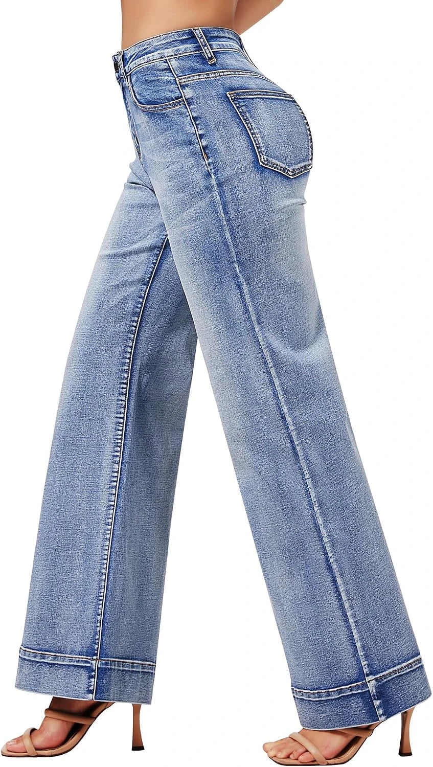 Roswear Stretchy Wide Leg Jeans