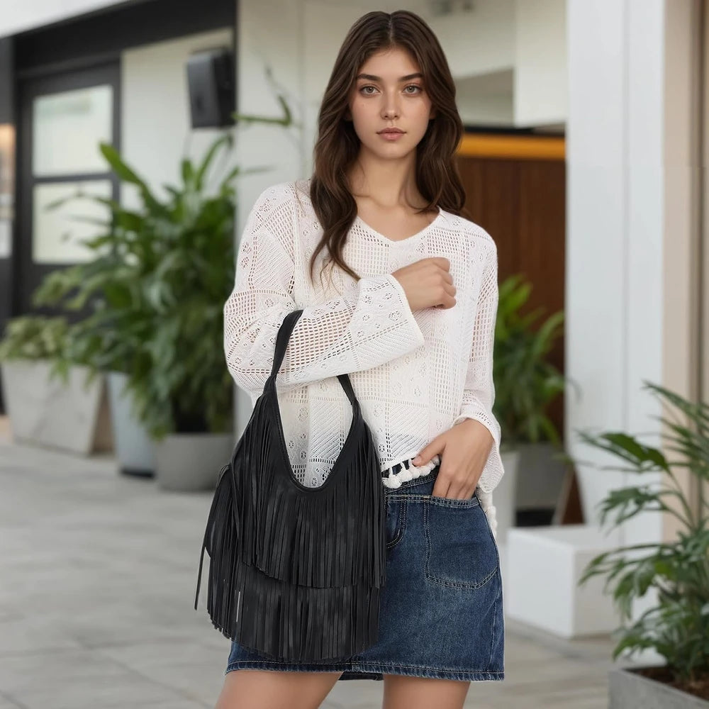 Vintage Fringe Hobo Purse