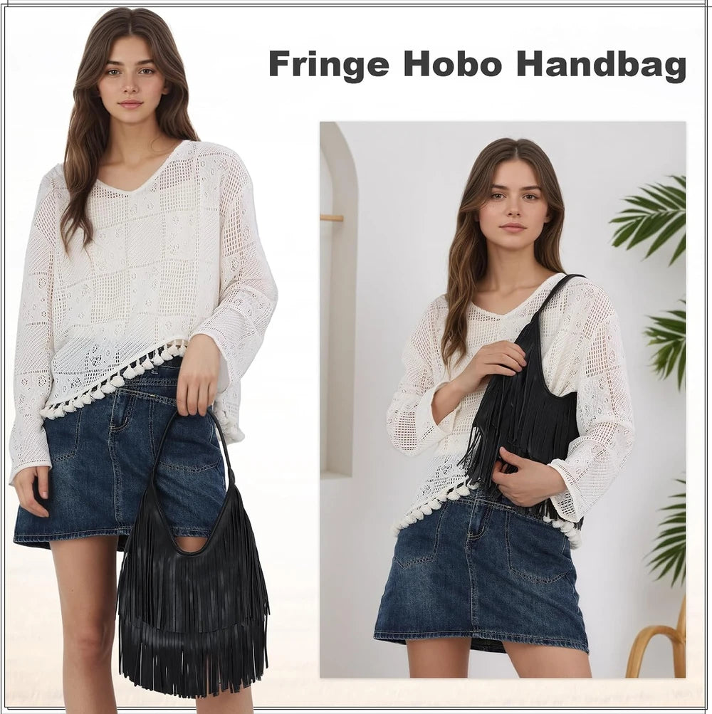 Vintage Fringe Hobo Purse