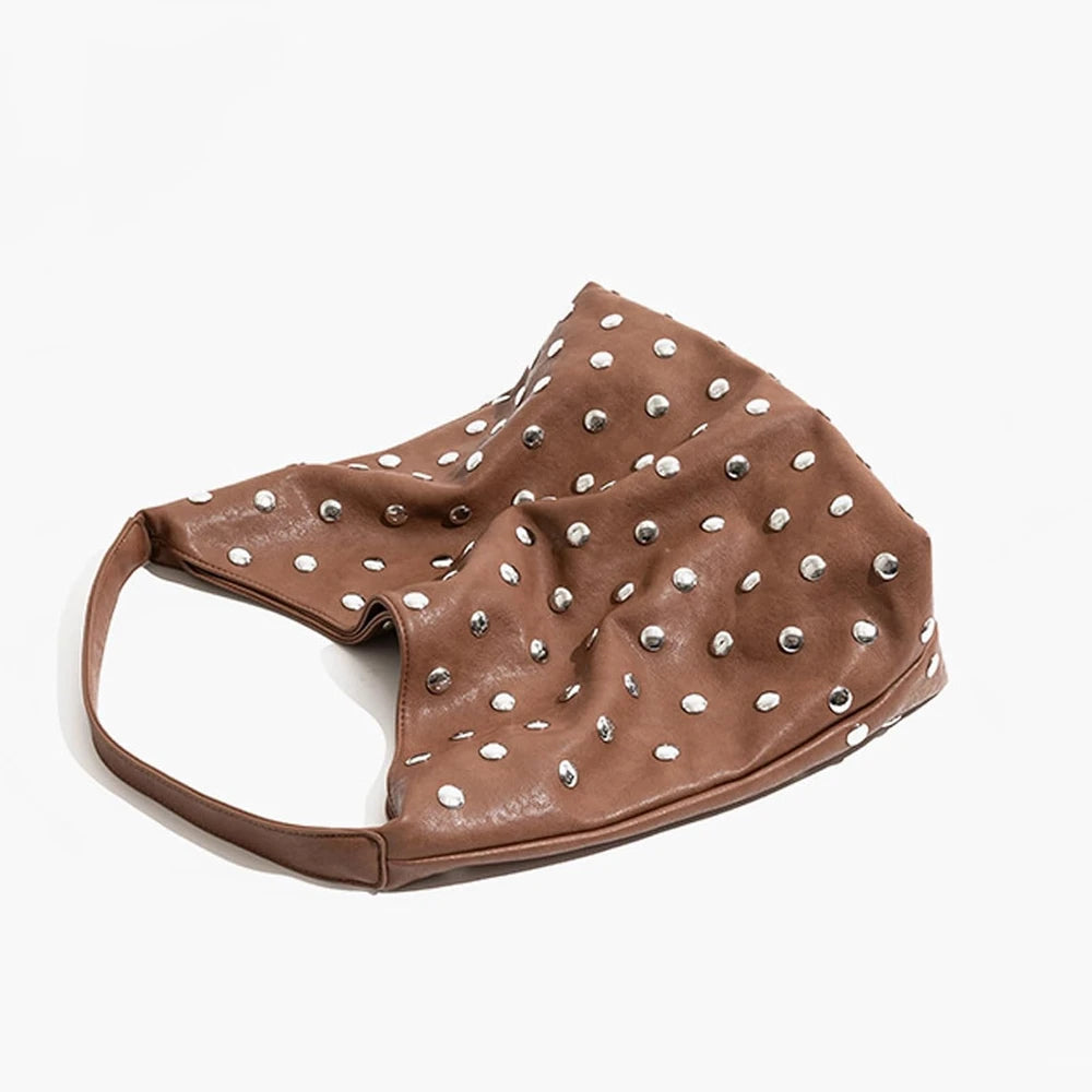 Vegan Leather Studded Tote Bag
