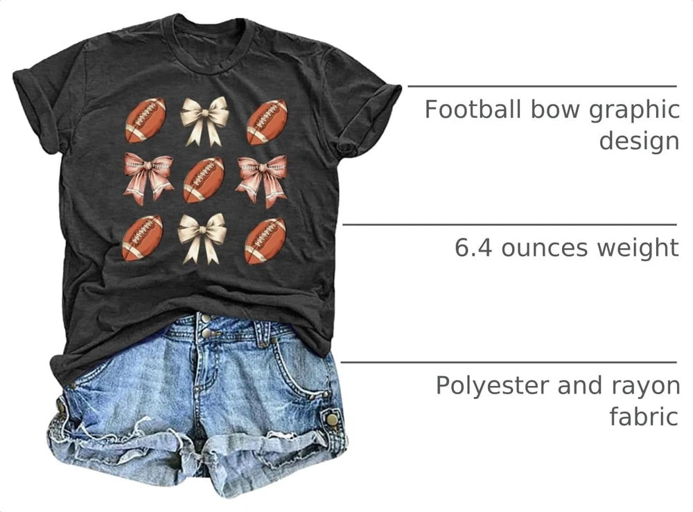 Football Bow Graphic Tee
