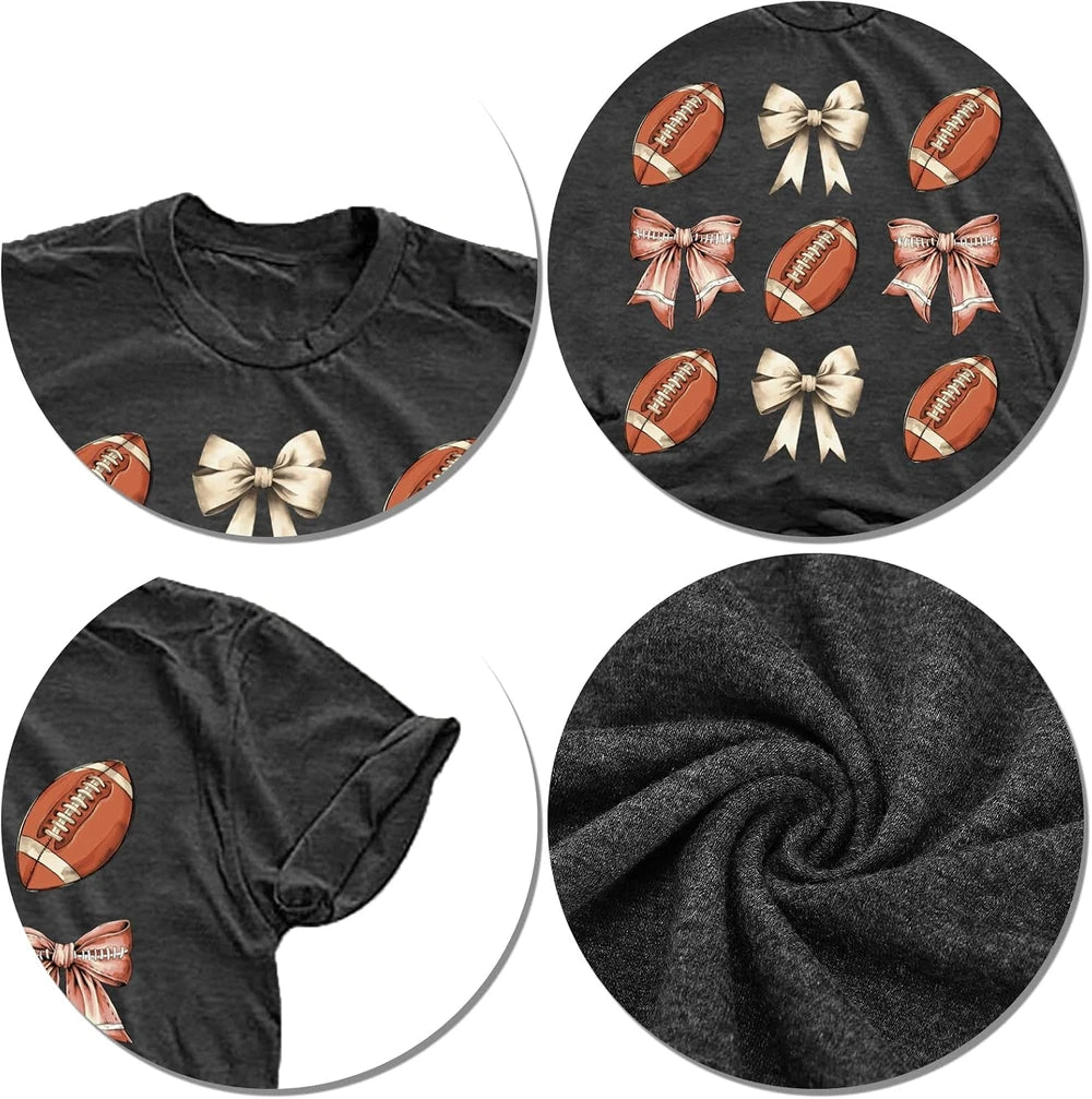Football Bow Graphic Tee