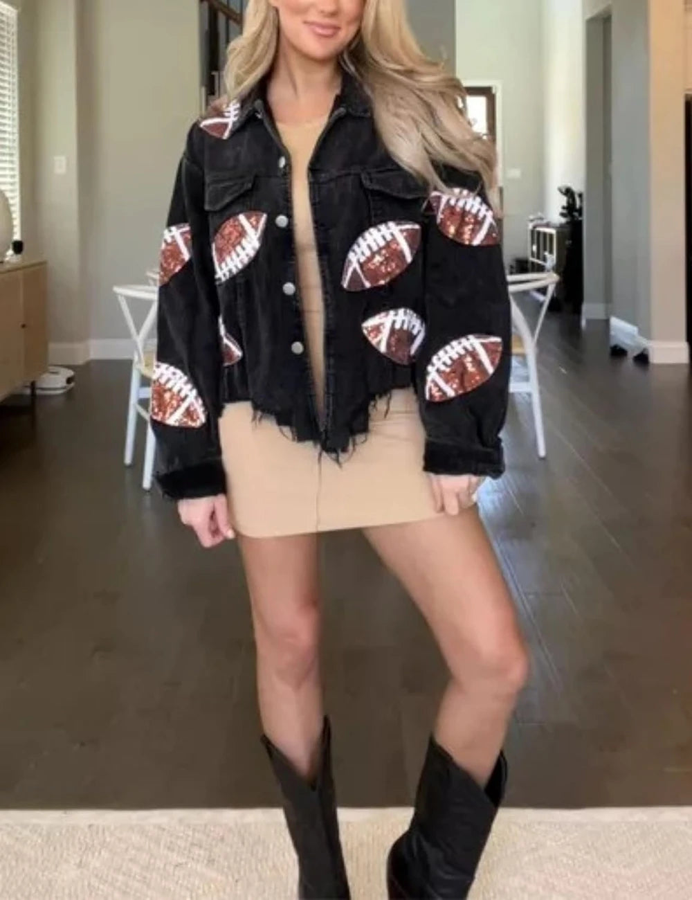 Sequin Corduroy Game Day Jacket