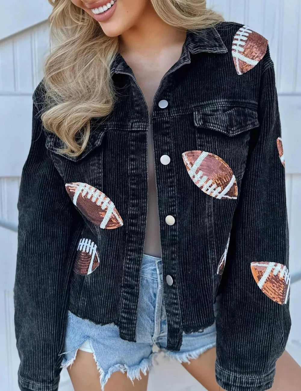 Sequin Corduroy Game Day Jacket
