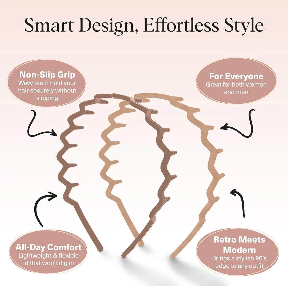 Neutral Zig Zag Headband Set