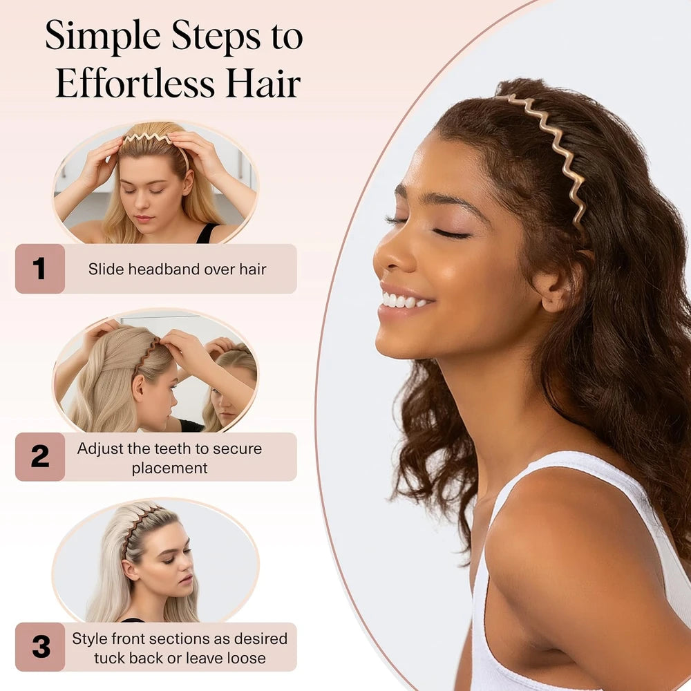 Neutral Zig Zag Headband Set