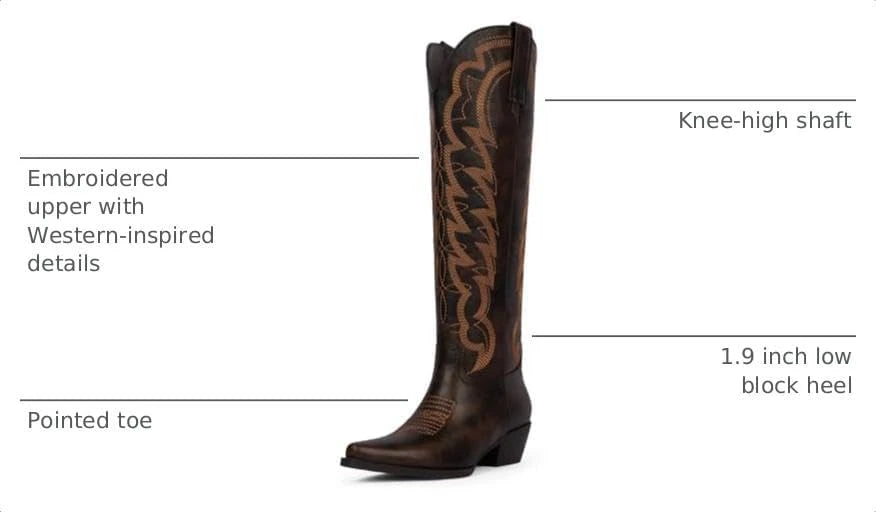 Modatope Knee High Western Boots