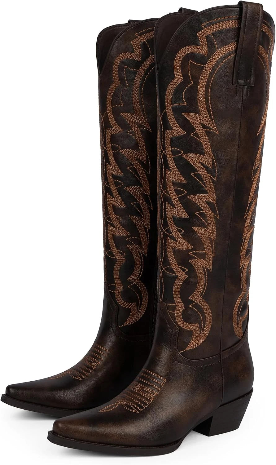 Modatope Knee High Western Boots