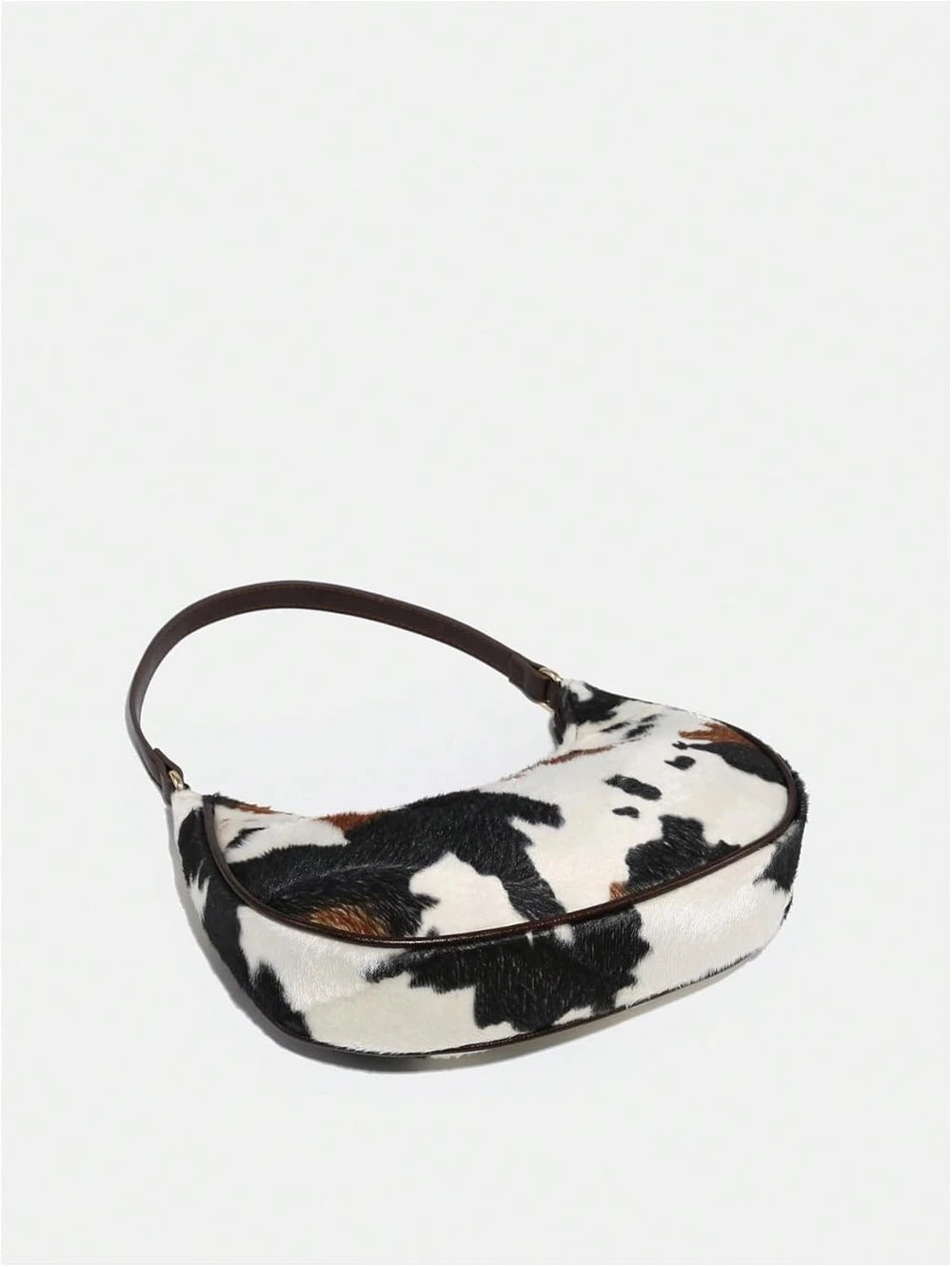 Cow Print Faux Fur Y2K Shoulder Bag