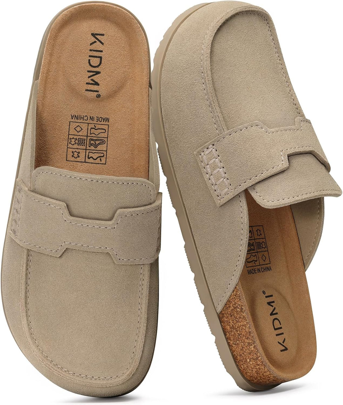 Women'S Genuine Suede Slip on Clog Mules