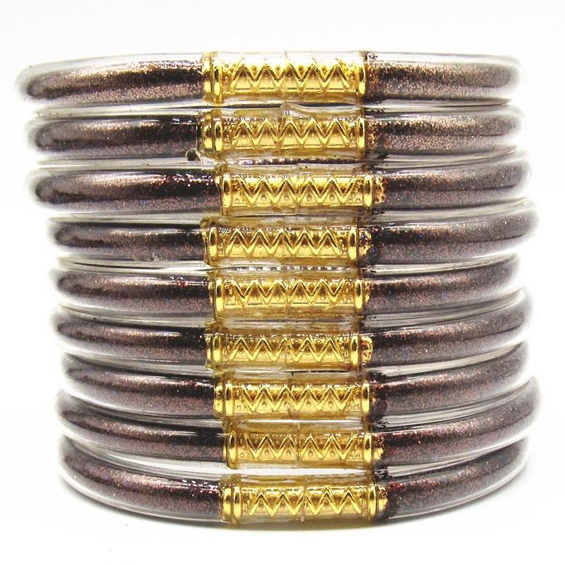 9-Piece Jelly Bangle Bracelets for Women, Trendy Solid Hue Bracelet Stacks, Stackable Jewelry for Party & Daily Wear, Party Wear, Solid Hues, Stacked Set, Basic, Female, Modern, Beads, Leopard Print, Champagne Gold, Beaded Bracelet Set, Fashionable Bracel