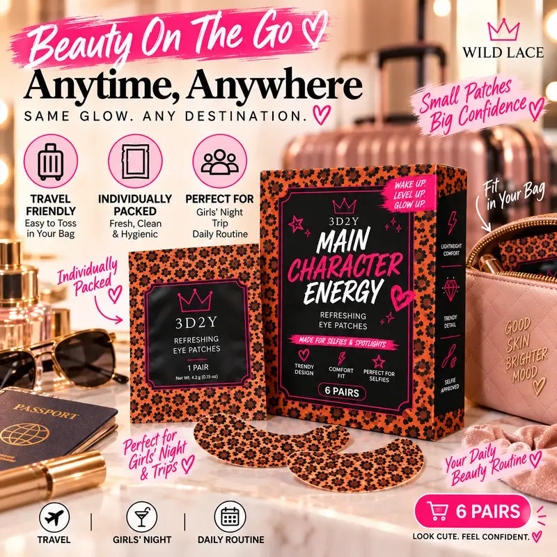 3D2Y Award Winning Eye Patches for Puffy Leopard Print Eye Patches, | Hydrogel Eye Patches with PDRN, Collagen, NAD | Refreshing for Puffy, Tired Eyes | Firming for Look of Wrinkles, Fine Lines | Korean Skincare Soft-Matte Face Accessories ,6 Pairs
