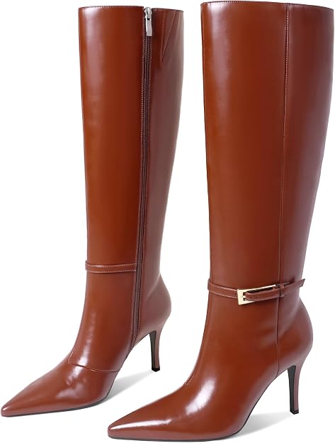 Croc Embossed Knee High Boots