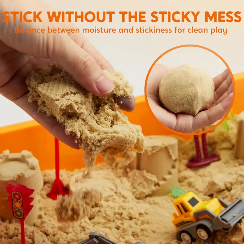 Klever Kits Construction Sensory Bin for Toddlers with Glow in the Dark Stones, Sandbox with Lid Castle Building Kit, Preschool Learning Activities Gifts for Boys Girls Age 3,Outer Space/Pet/ Dinosaur/Ocean/Witch’S Magic Soup，Halloween Gift