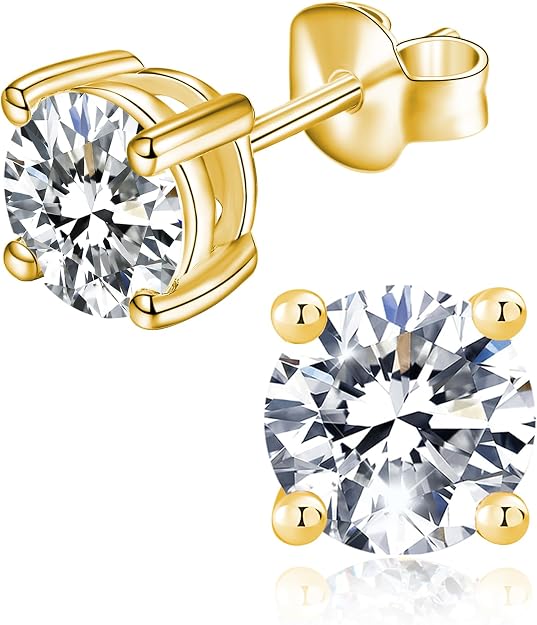 Moissanite Sterling Silver Stud Earrings