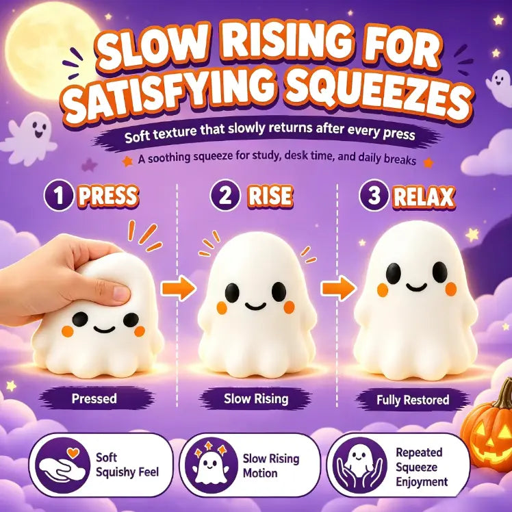 Ghost Squishy Stress-Relief Fidget Toy - Slow Rebound Squishies, Soft ...