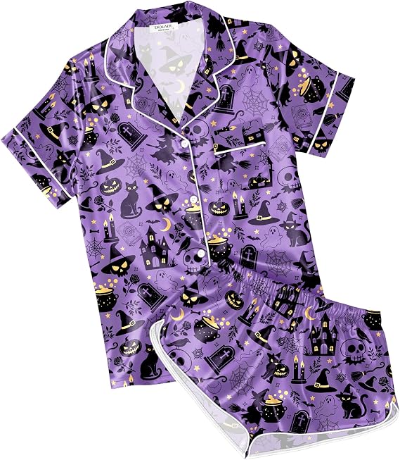 Ekouaer Silk Satin Pajama Set